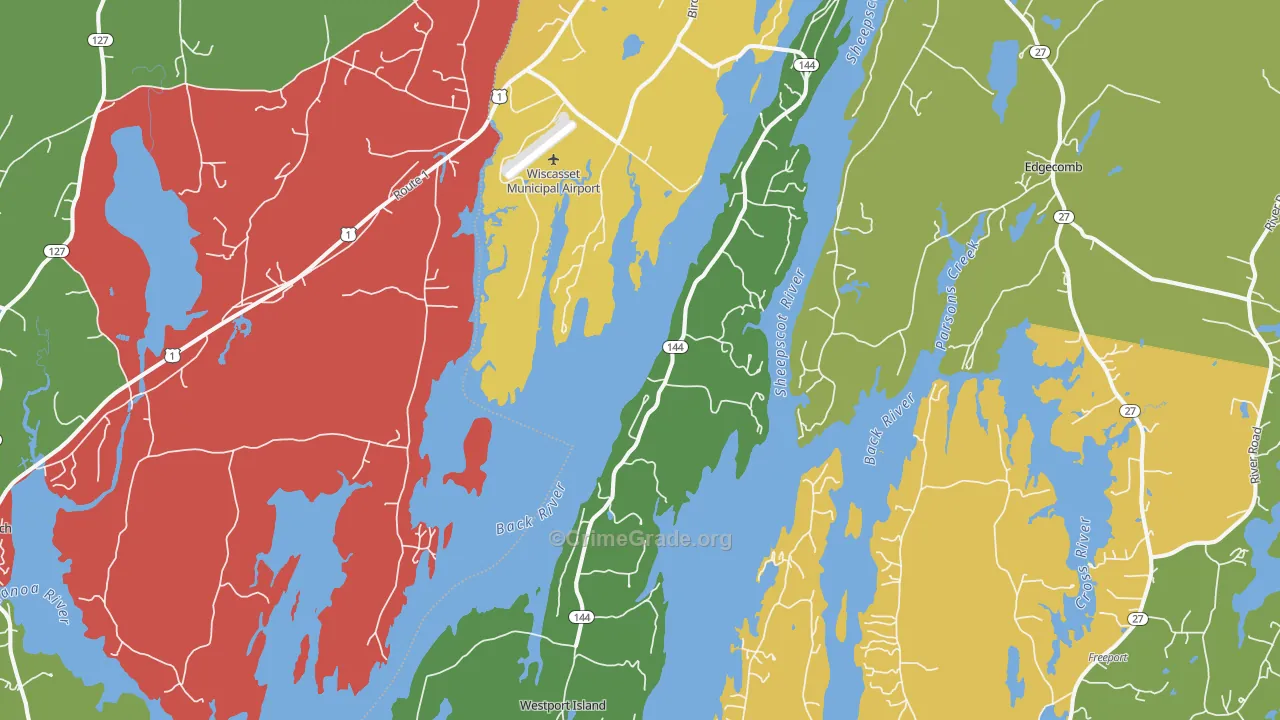 Squirrel Island, ME Map of Murder Rates
