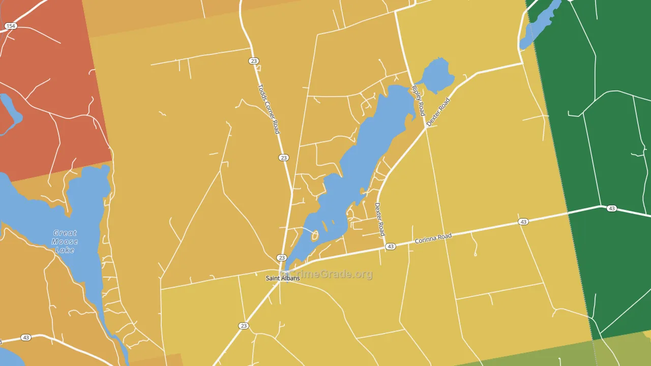 St. Albans, ME Map of Murder Rates