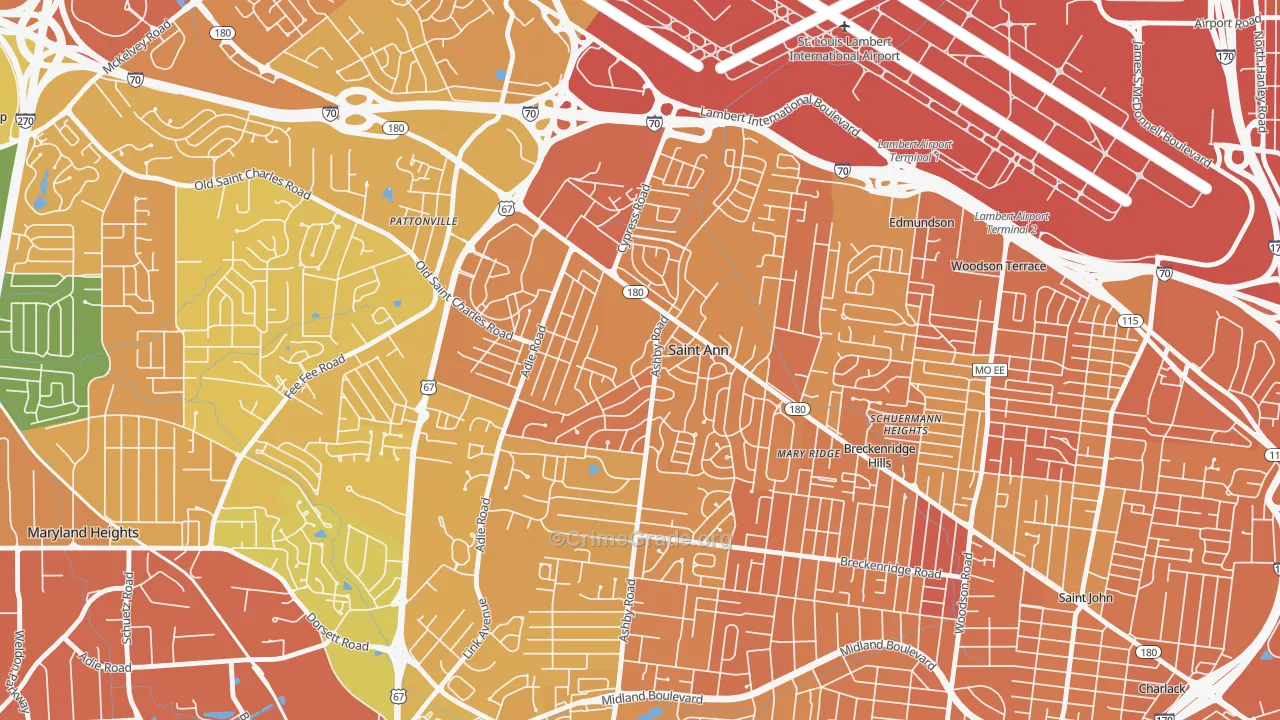 St. Ann, MO Map of Murder Rates