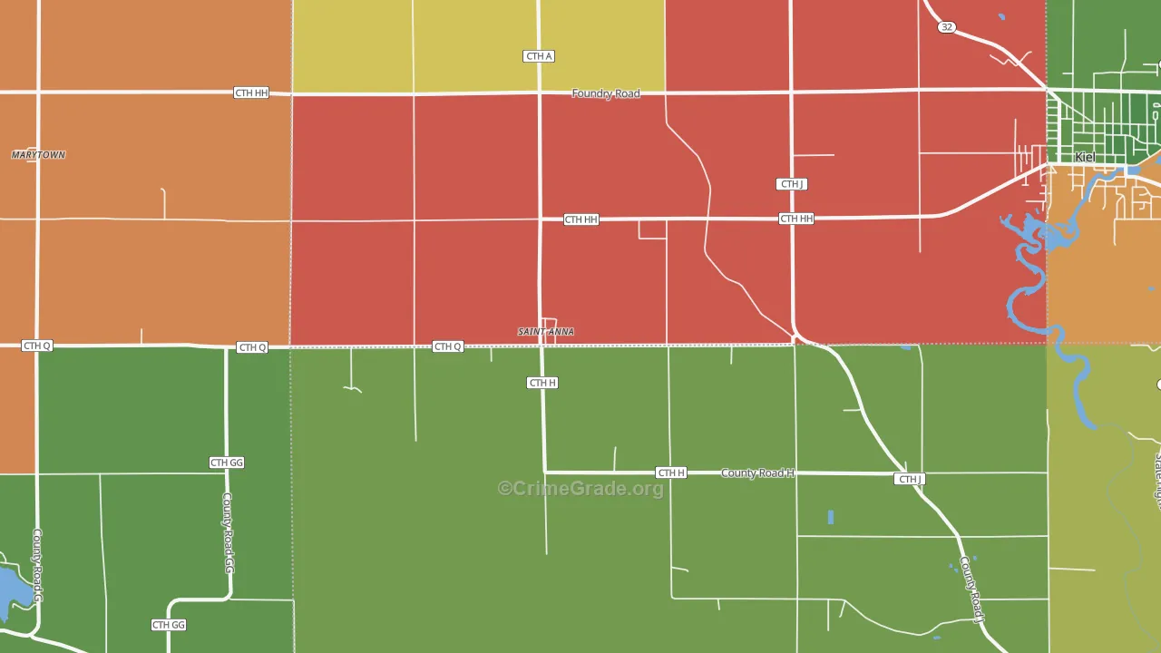 St. Anna, WI Map of Murder Rates