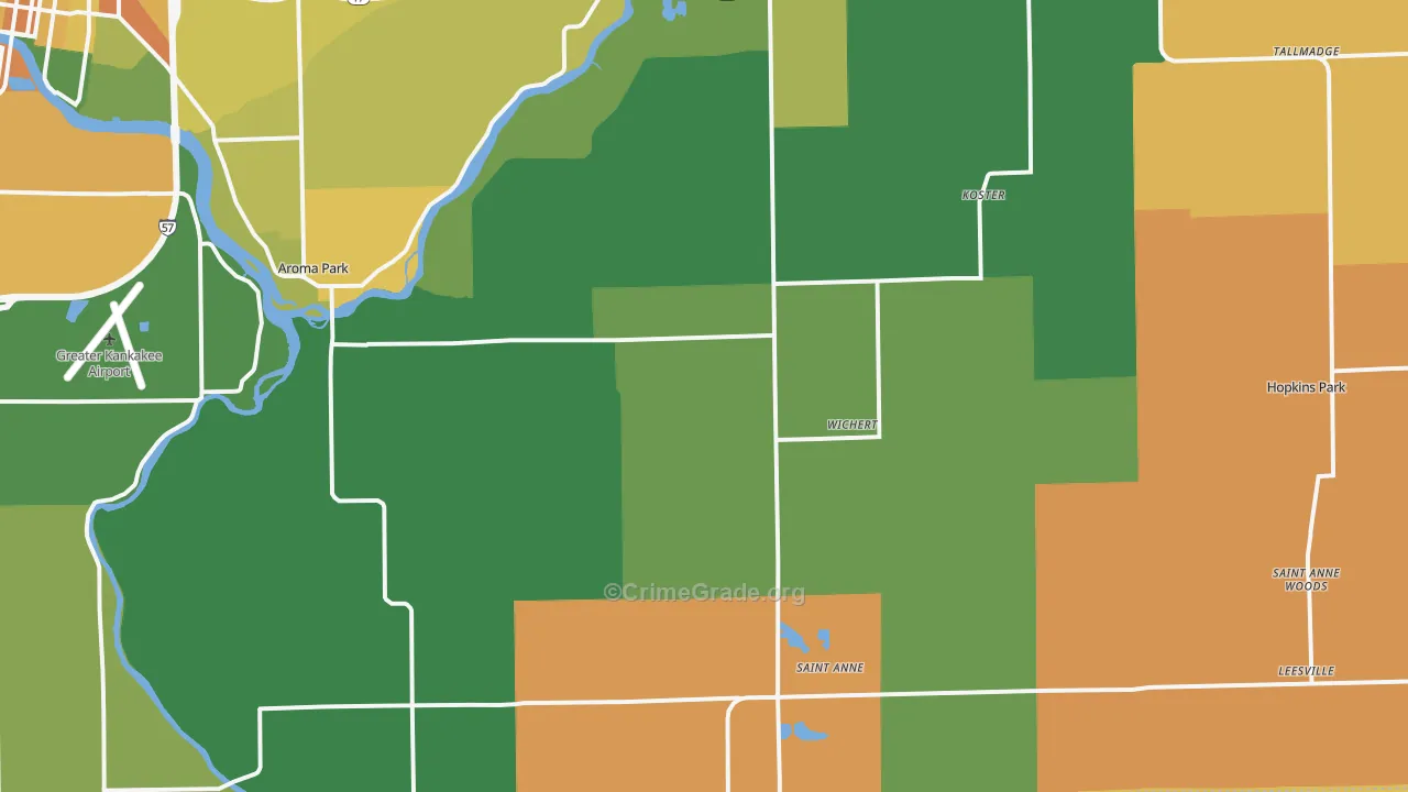 St. Anne, IL Map of Murder Rates