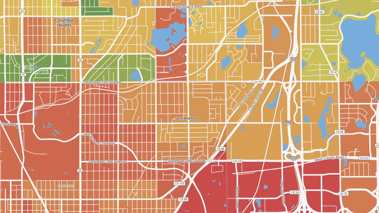 St. Anthony, MN Map of Murder Rates