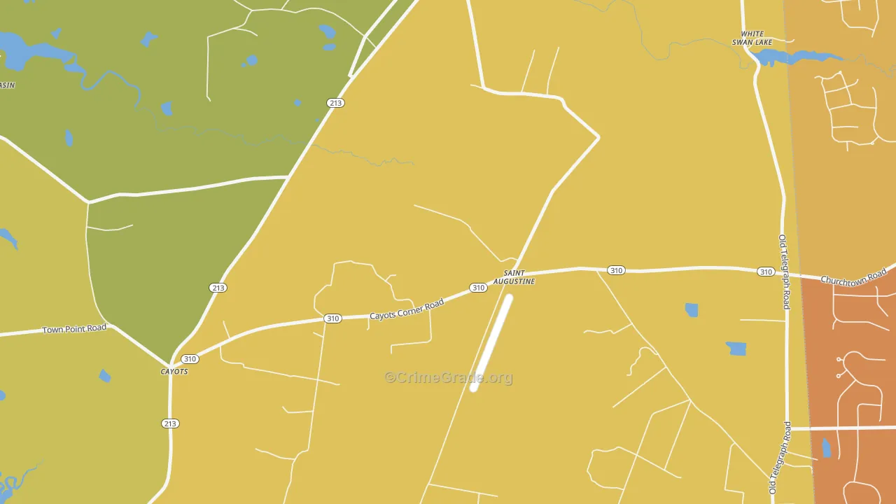 St. Augustine, MD Map of Murder Rates