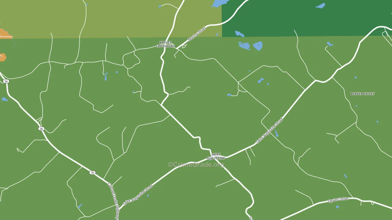 St. Augustine, PA Map of Murder Rates