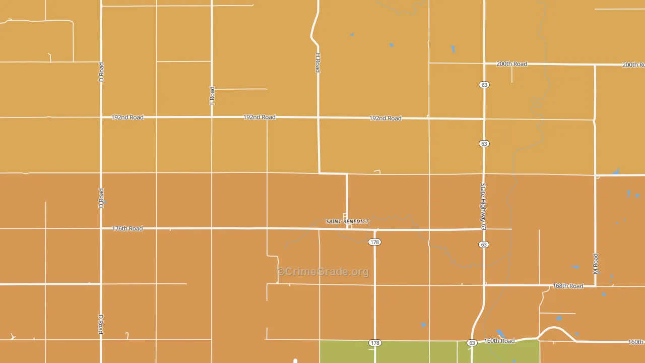 St. Benedict, KS Map of Murder Rates