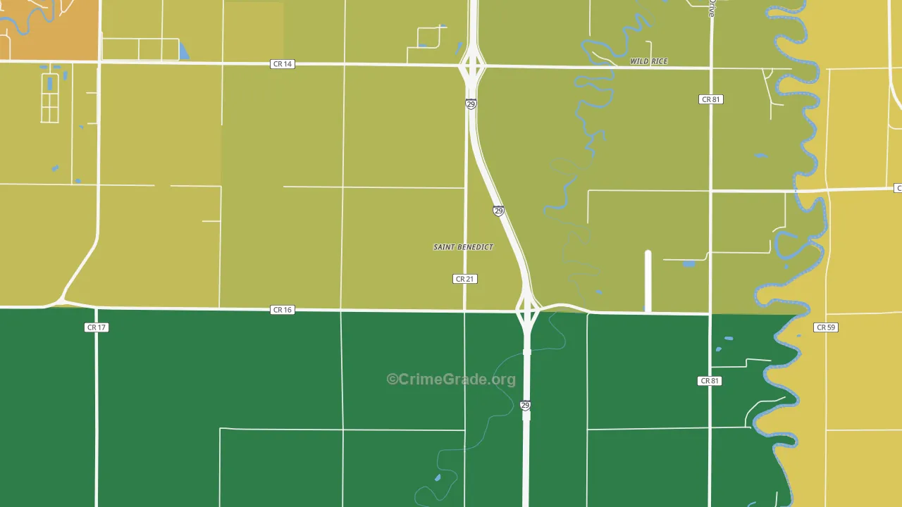 St. Benedict, ND Map of Murder Rates