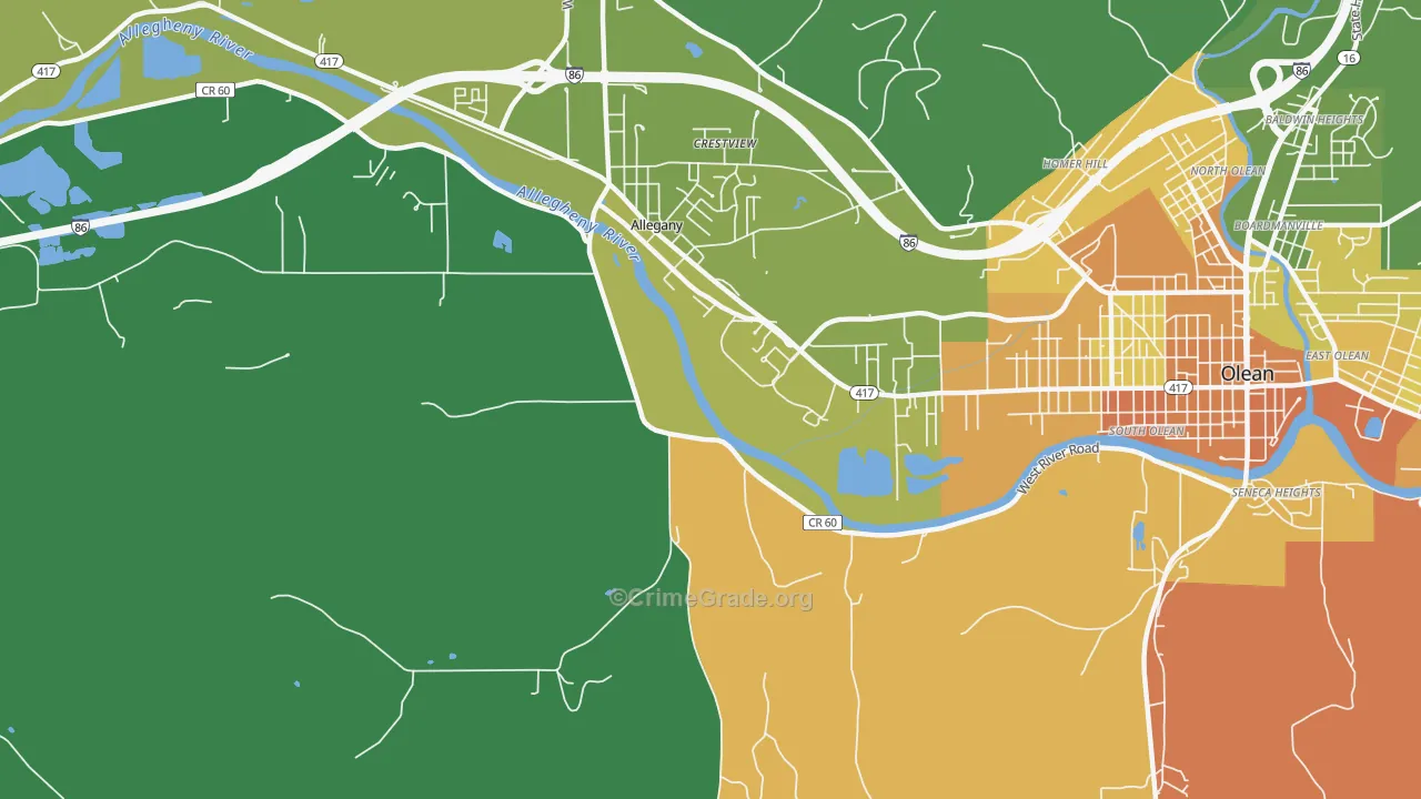 St. Bonaventure, NY Map of Murder Rates
