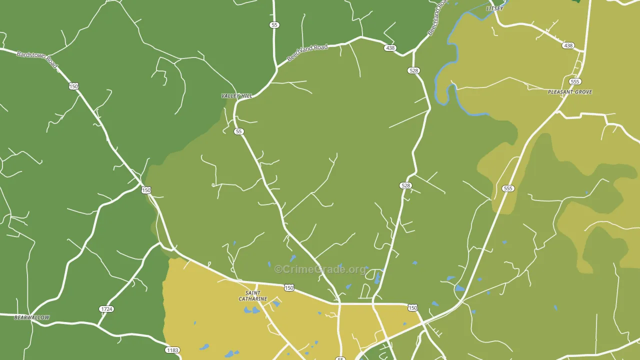 St. Catharine, KY Map of Murder Rates