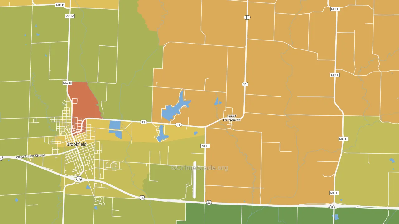 St. Catharine, MO Map of Murder Rates