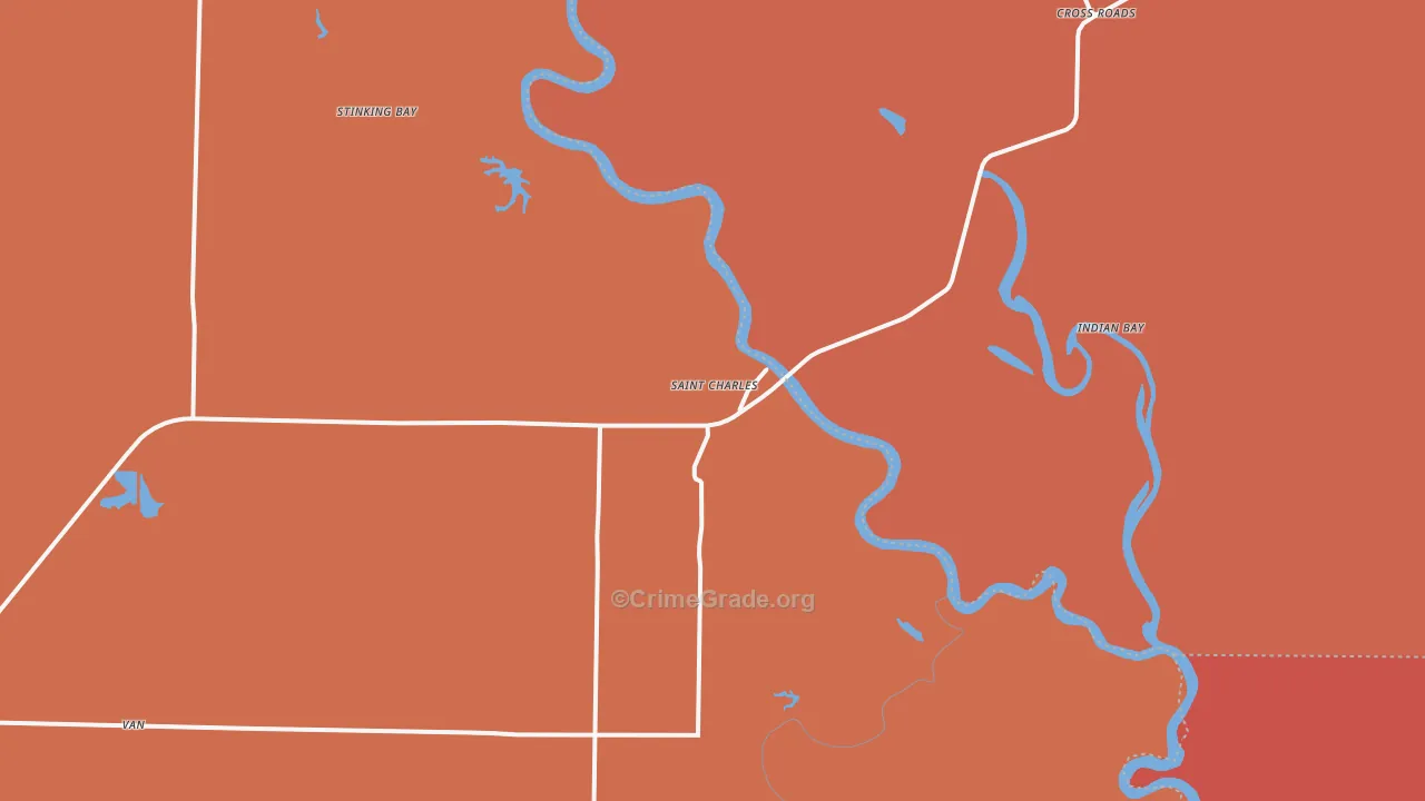 St. Charles, AR Map of Murder Rates