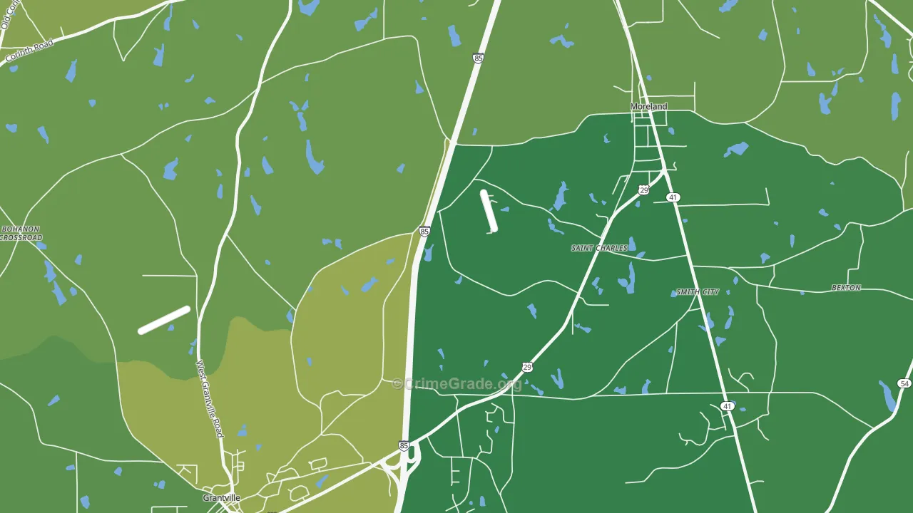 St. Charles, GA Map of Murder Rates