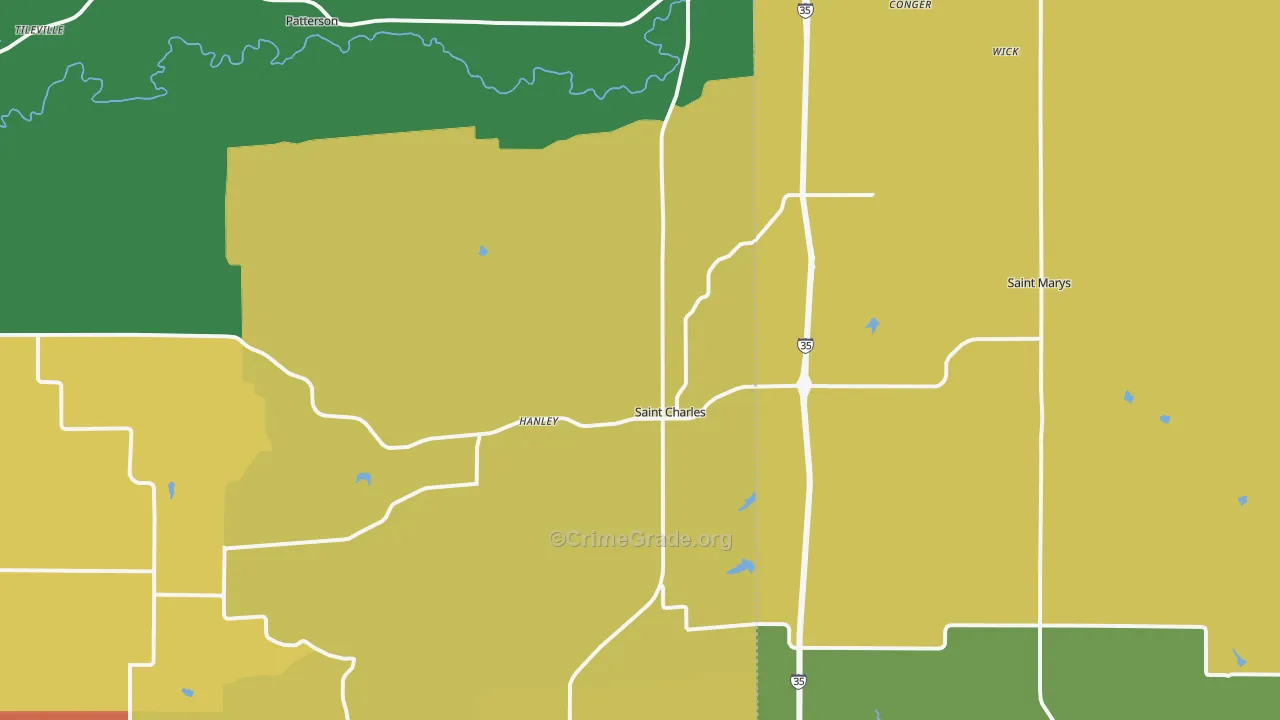 St. Charles, IA Map of Murder Rates