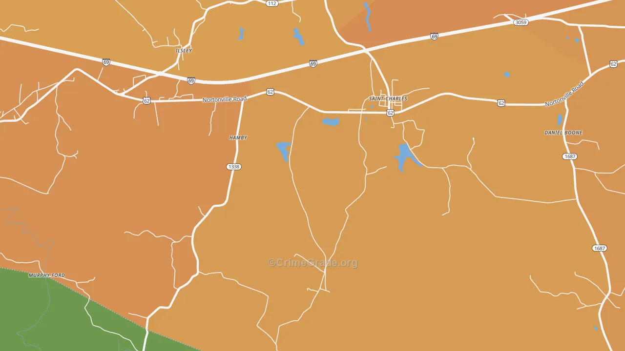 St. Charles, KY Map of Murder Rates