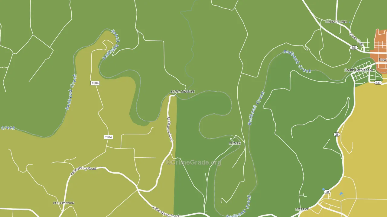 St. Charles, PA Map of Murder Rates