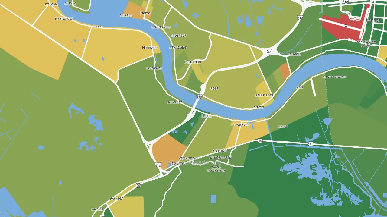 St. Charles Parish, LA Map of Murder Rates