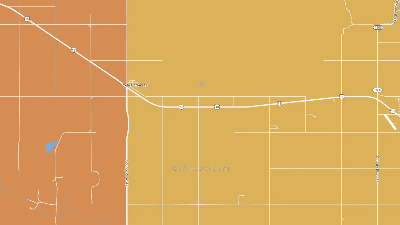 St. Charles, SD Map of Murder Rates