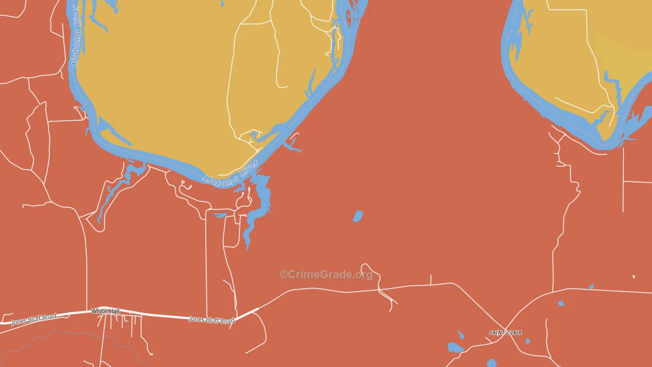 St. Clair, AL Map of Murder Rates