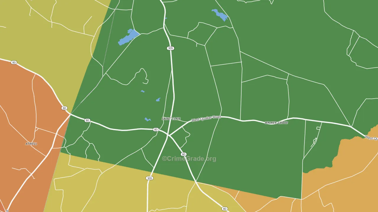 St. Clair, GA Map of Murder Rates