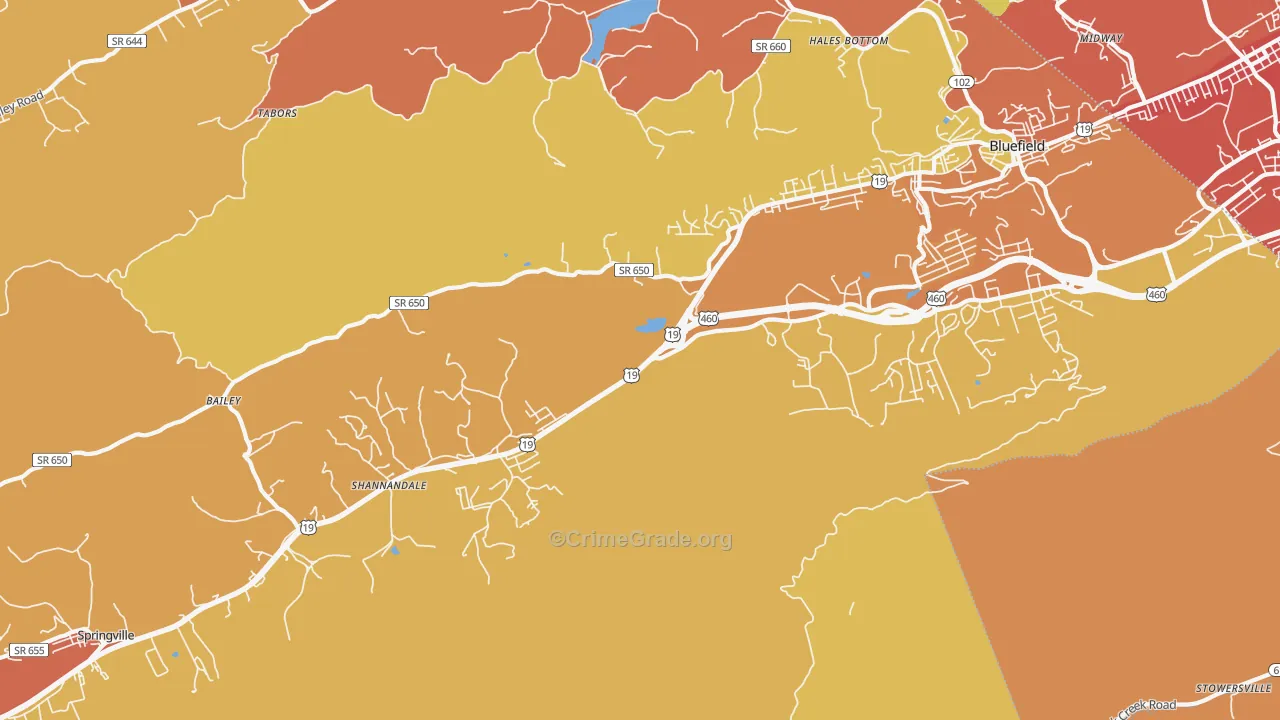 St. Clair, VA Map of Murder Rates