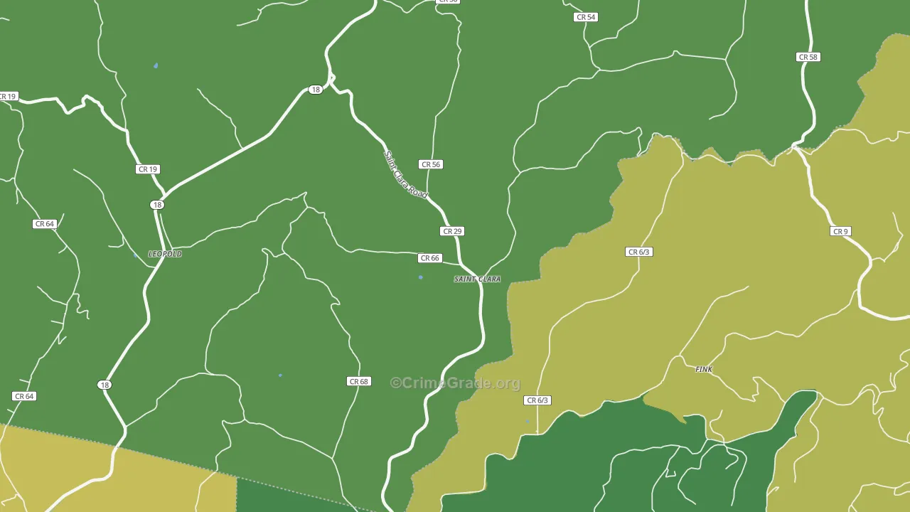 St. Clara, WV Map of Murder Rates