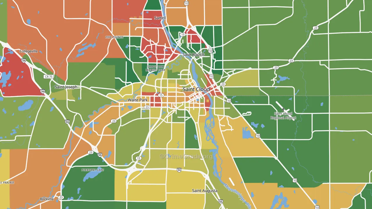 St. Cloud, MN Map of Murder Rates