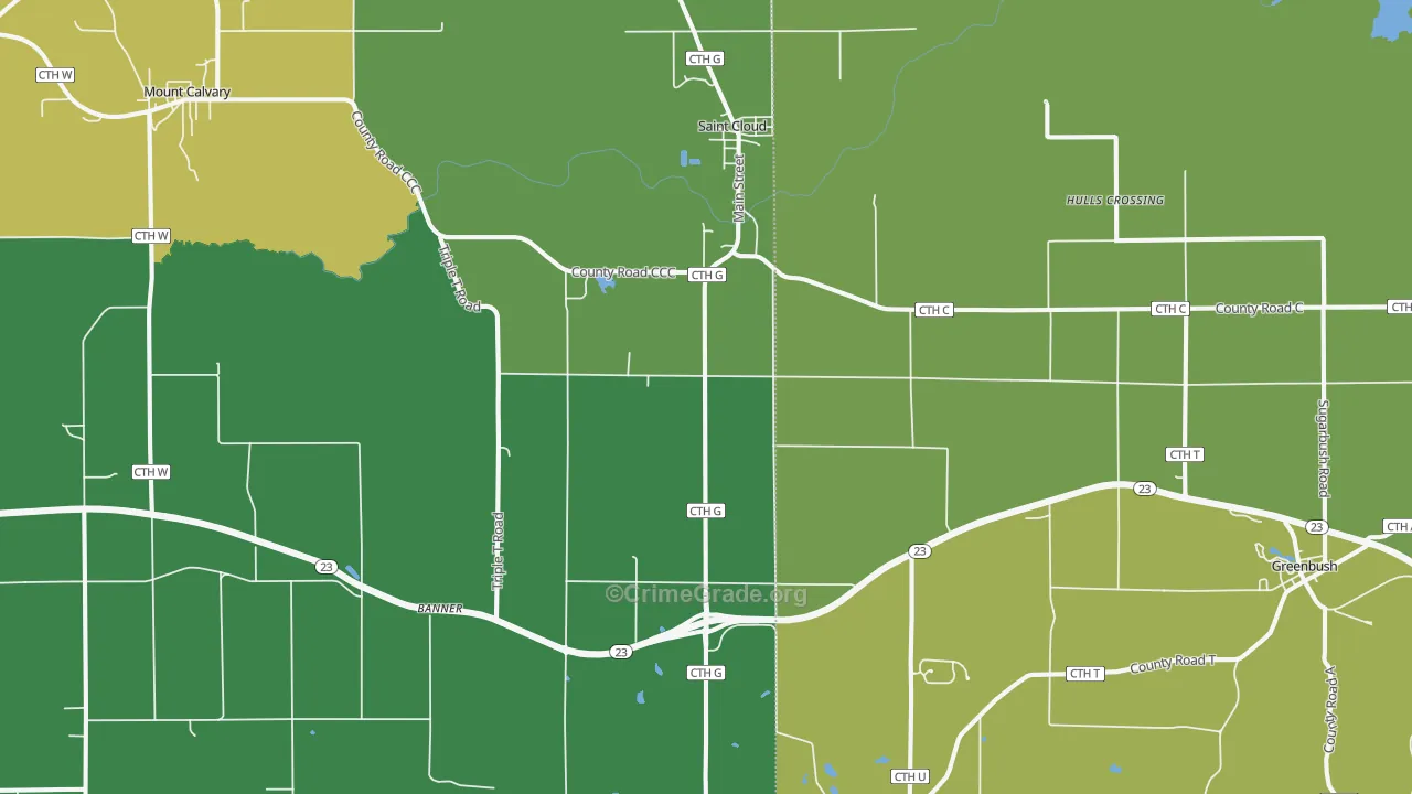 St. Cloud, WI Map of Murder Rates
