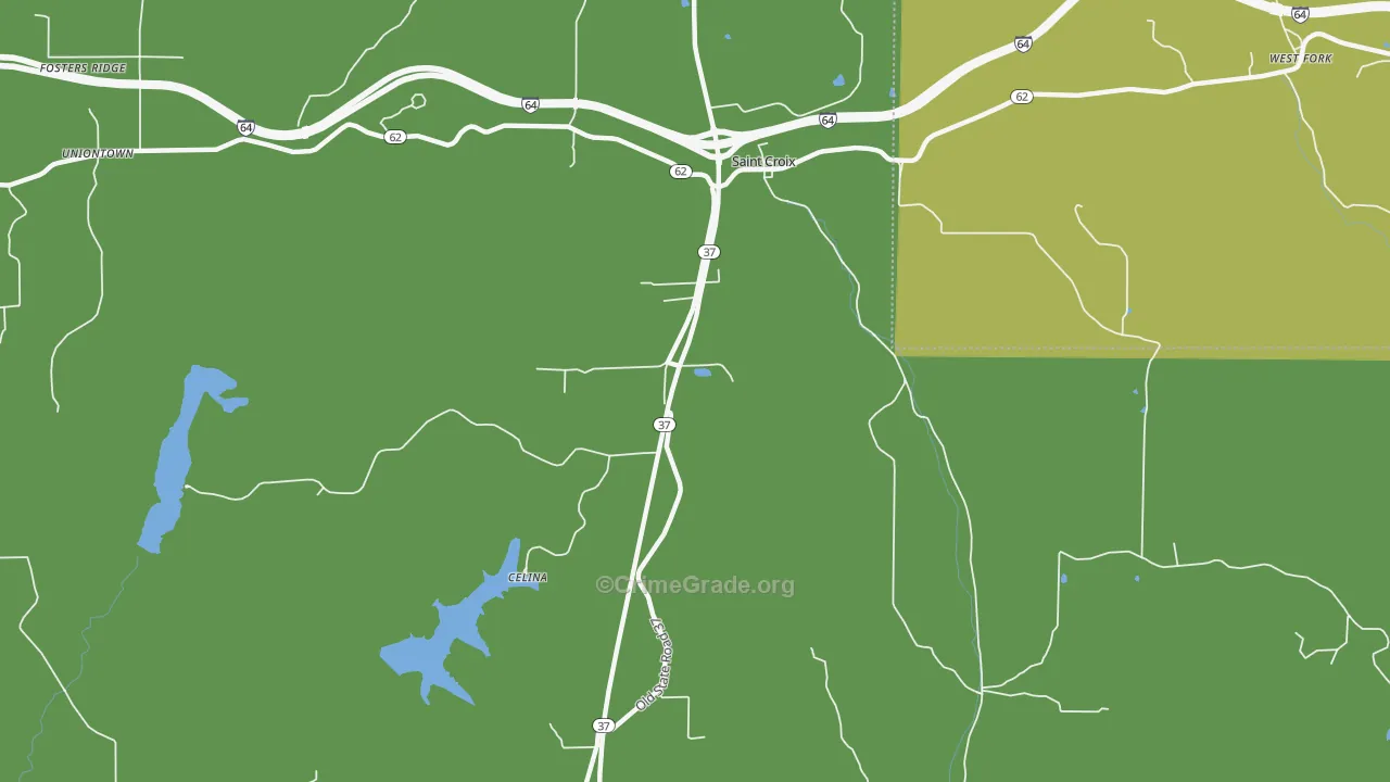 St. Croix, IN Map of Murder Rates