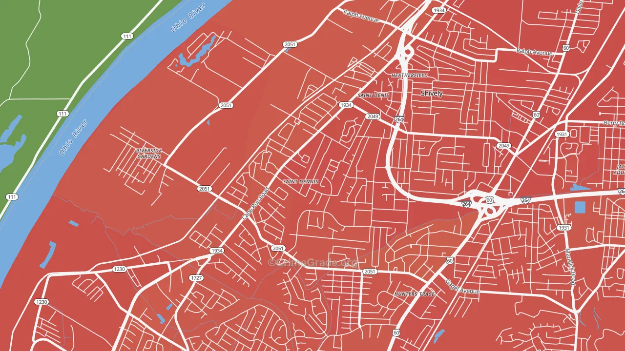 St. Dennis, Louisville, KY Map of Murder Rates