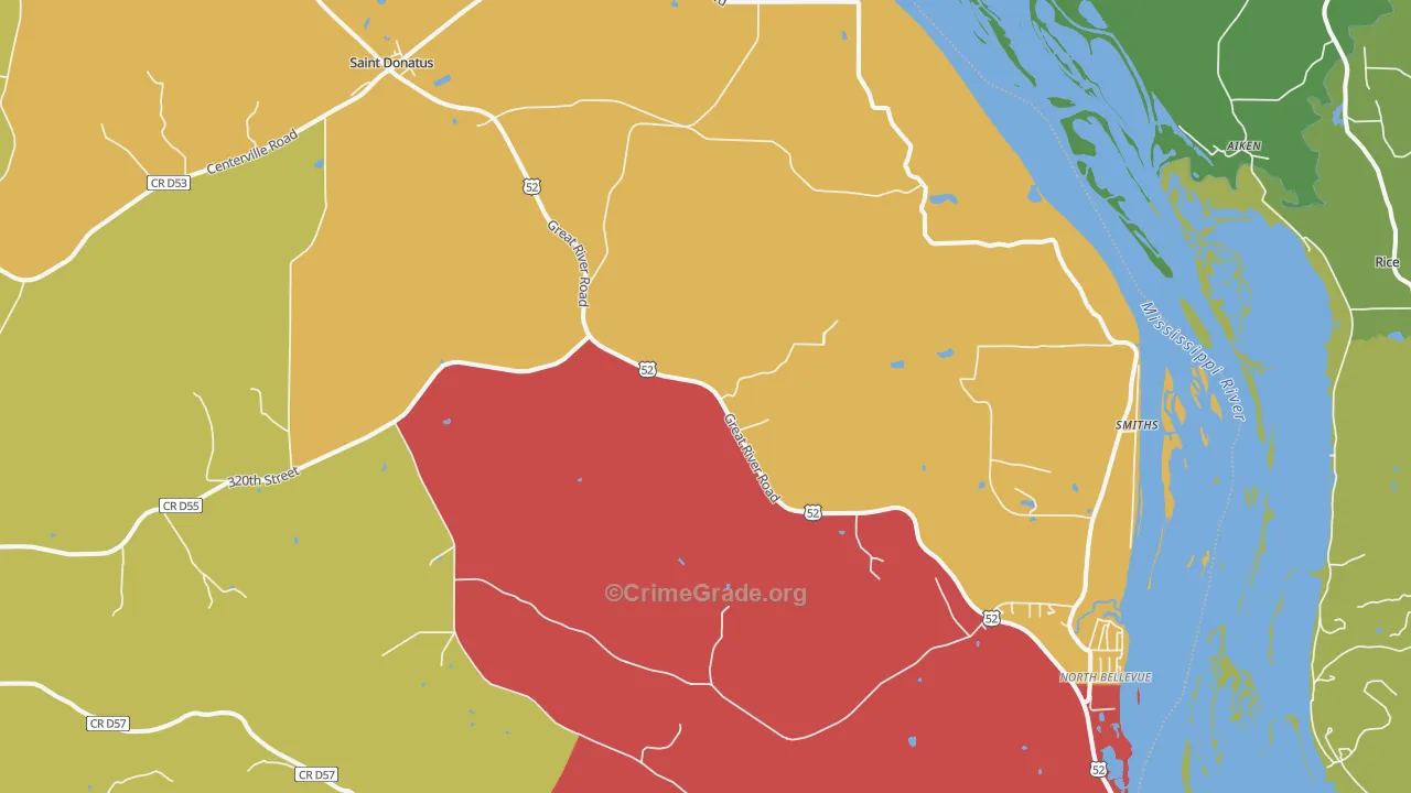 St. Donatus, IA Map of Murder Rates
