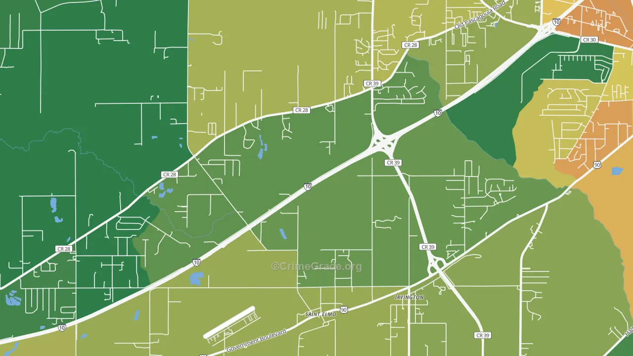 St. Elmo, AL Map of Murder Rates