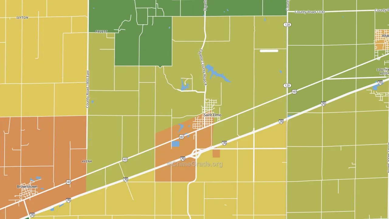St. Elmo, IL Map of Murder Rates