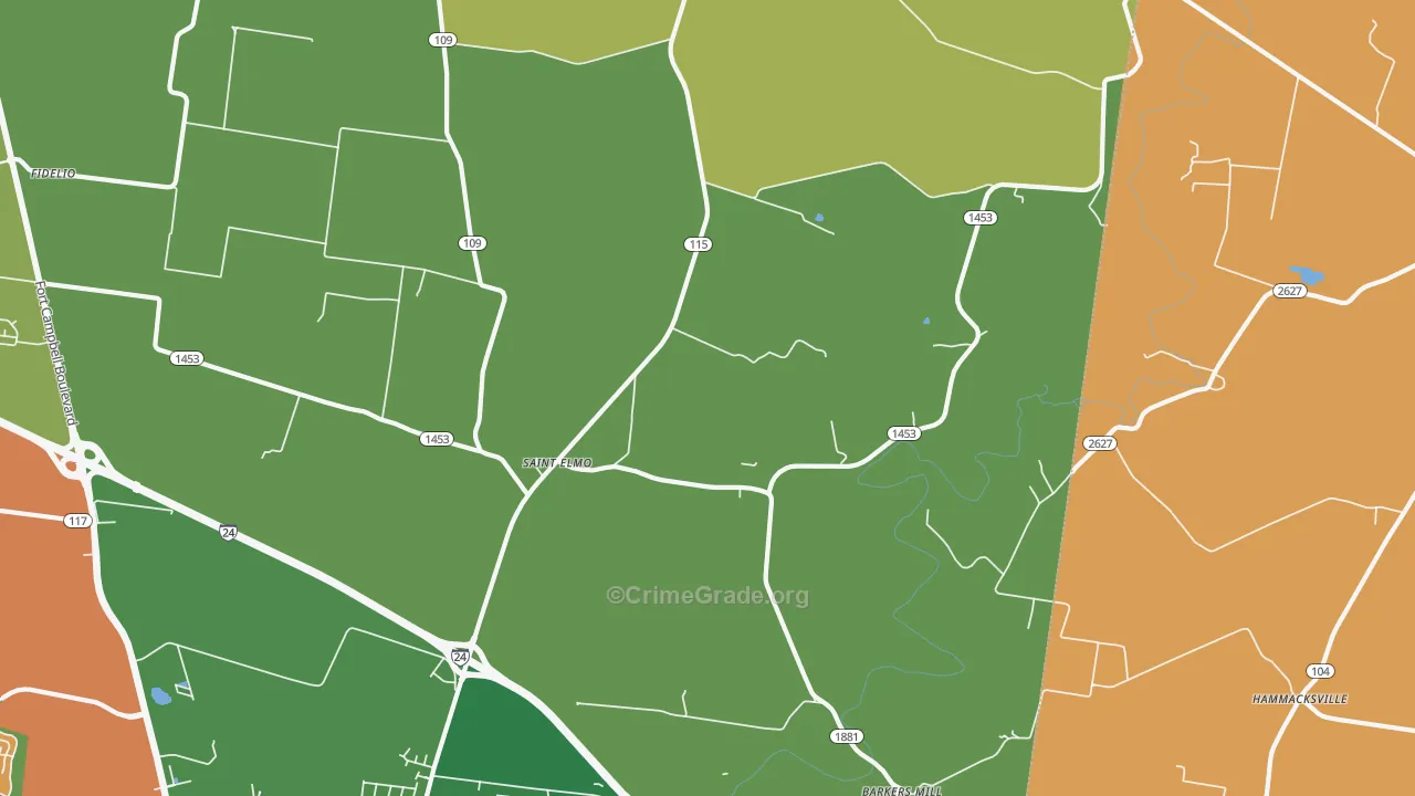 St. Elmo, KY Map of Murder Rates