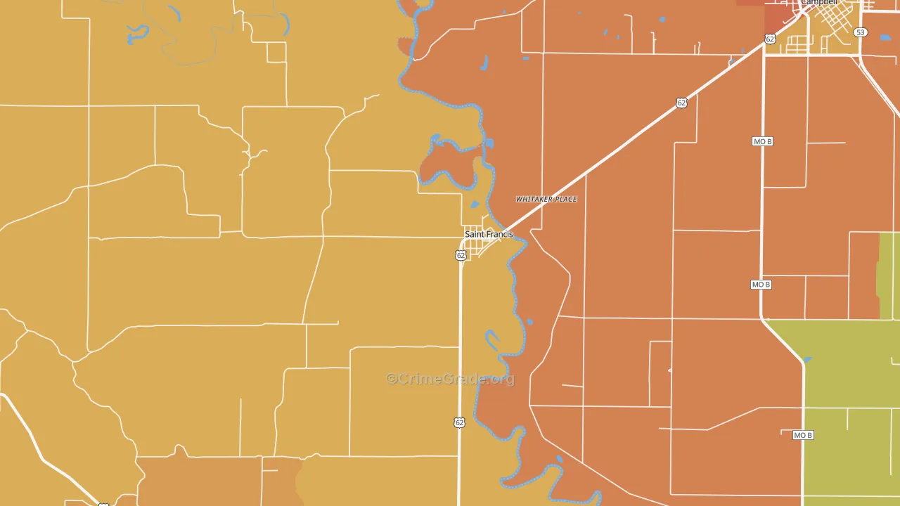 St. Francis, AR Map of Murder Rates