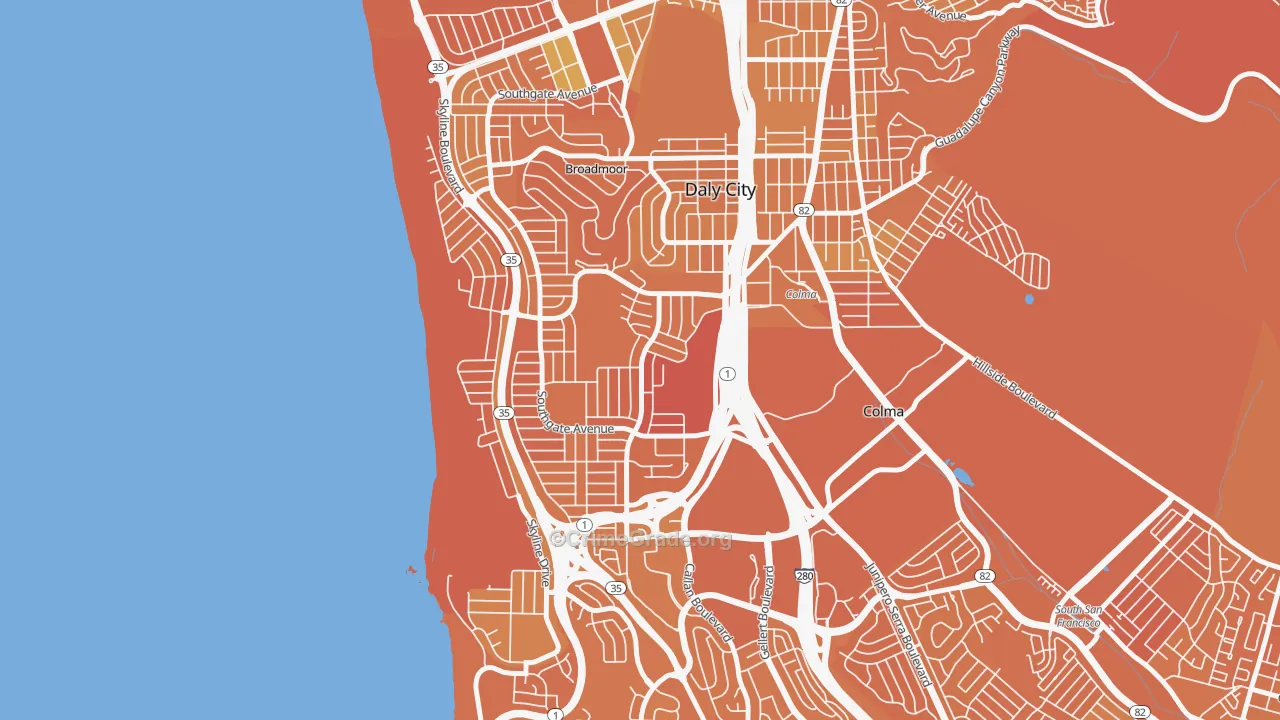 St. Francis, Daly City, CA Map of Murder Rates