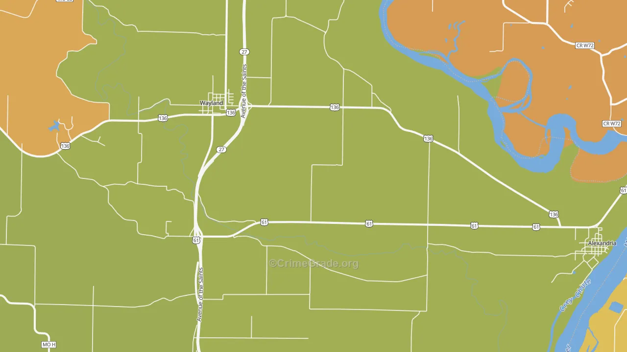 St. Francisville, MO Map of Murder Rates