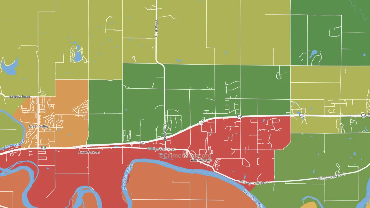 St. George, KS Map of Murder Rates