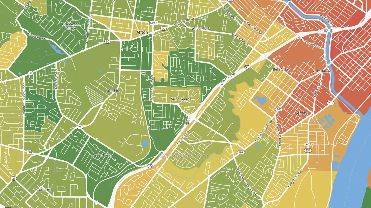St. George, MO Map of Murder Rates