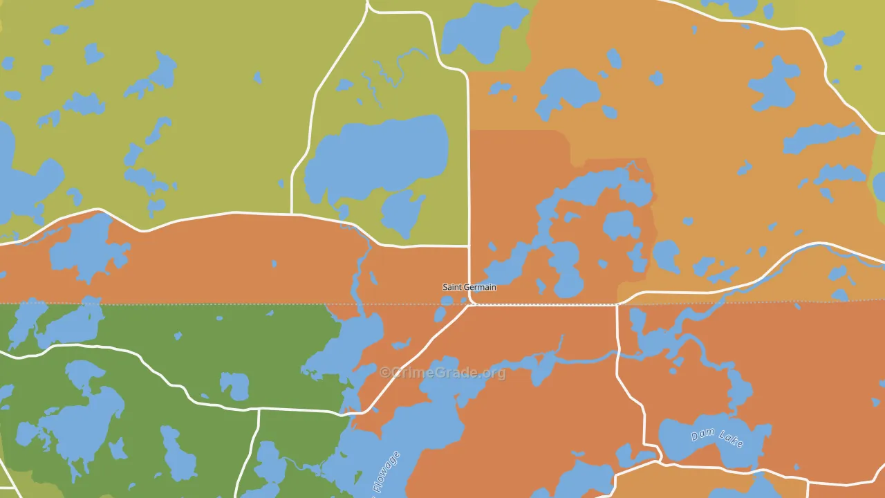 St. Germain, WI Map of Murder Rates