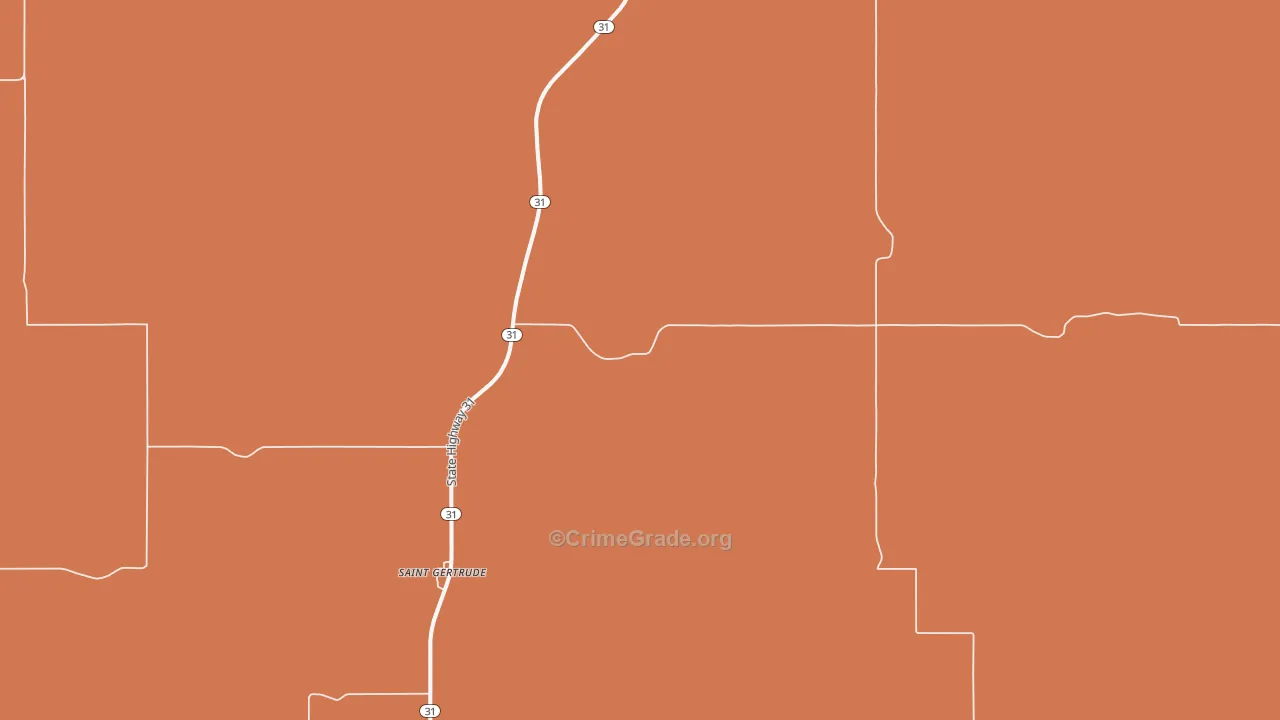 St. Gertrude, ND Map of Murder Rates