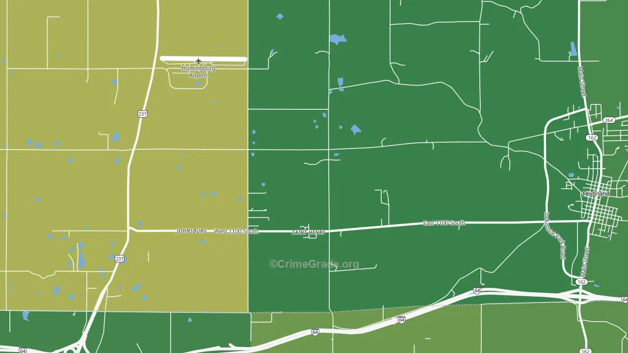 St. Henry, IN Map of Murder Rates