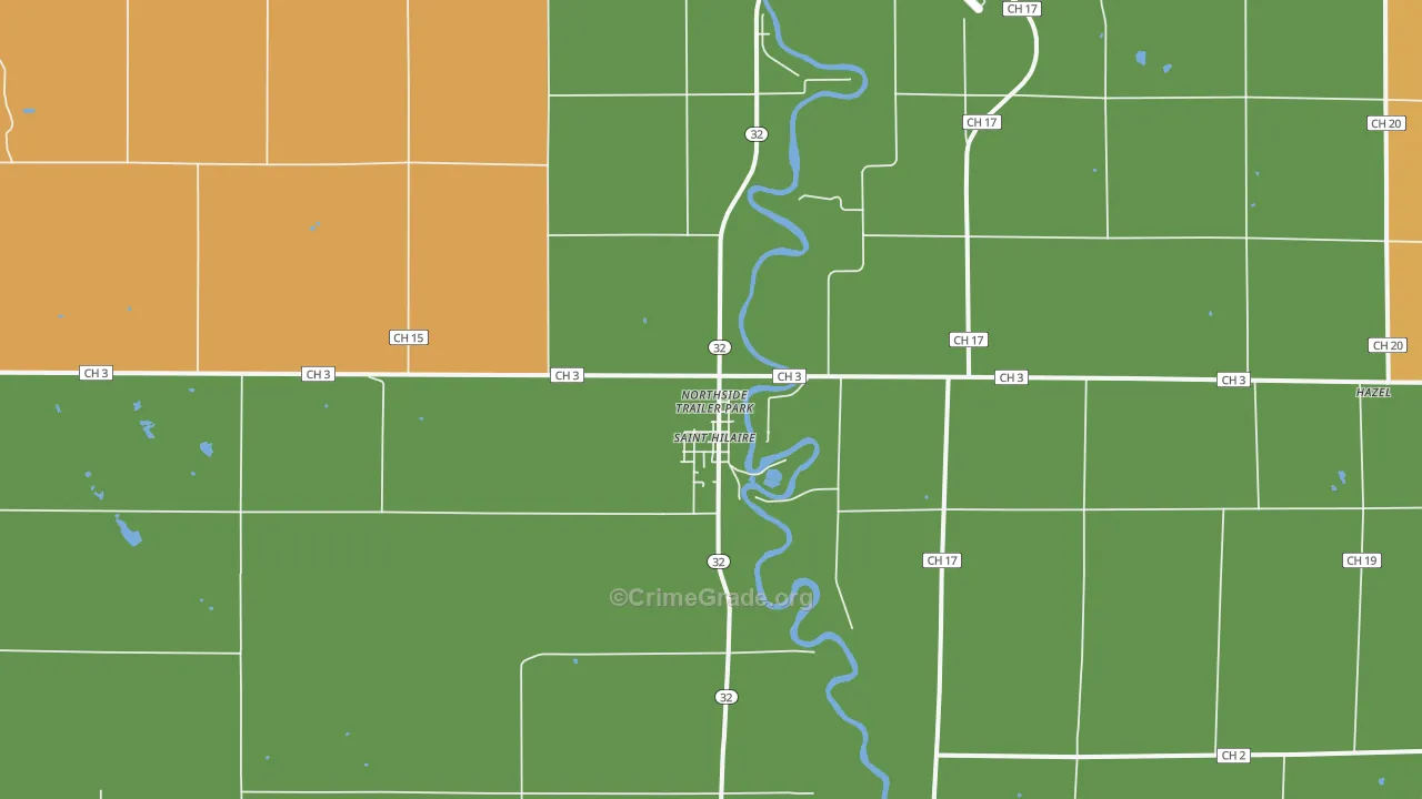 St. Hilaire, MN Map of Murder Rates
