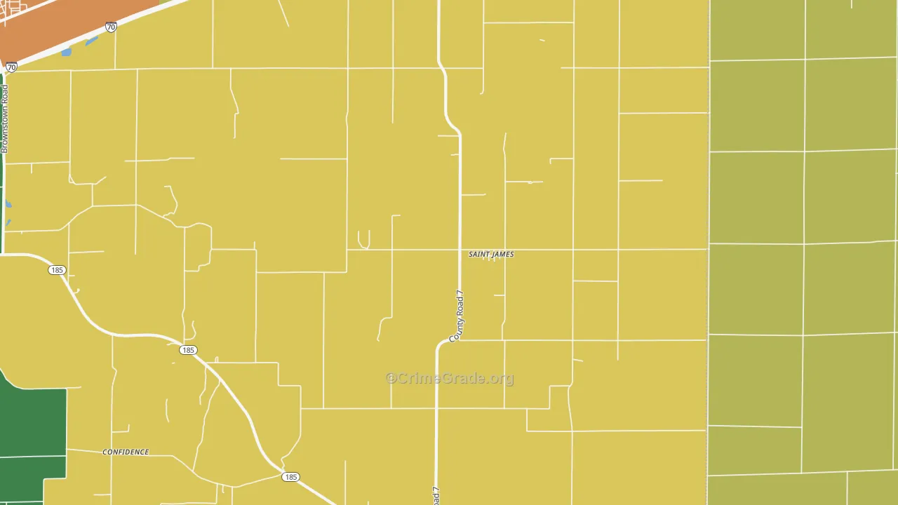 St. James, IL Map of Murder Rates