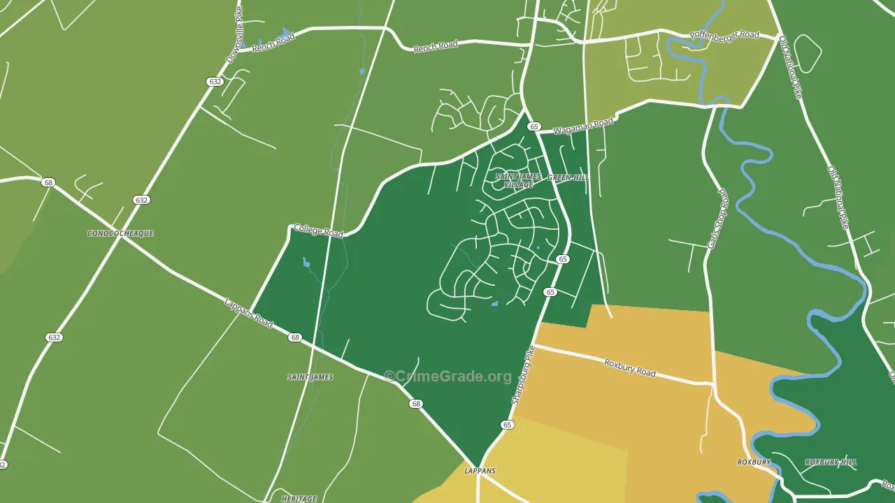 St. James, MD Map of Murder Rates