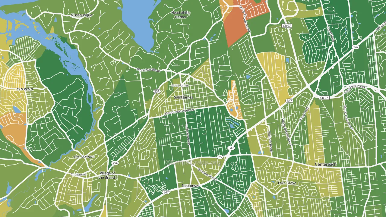 St. James, NY Map of Murder Rates