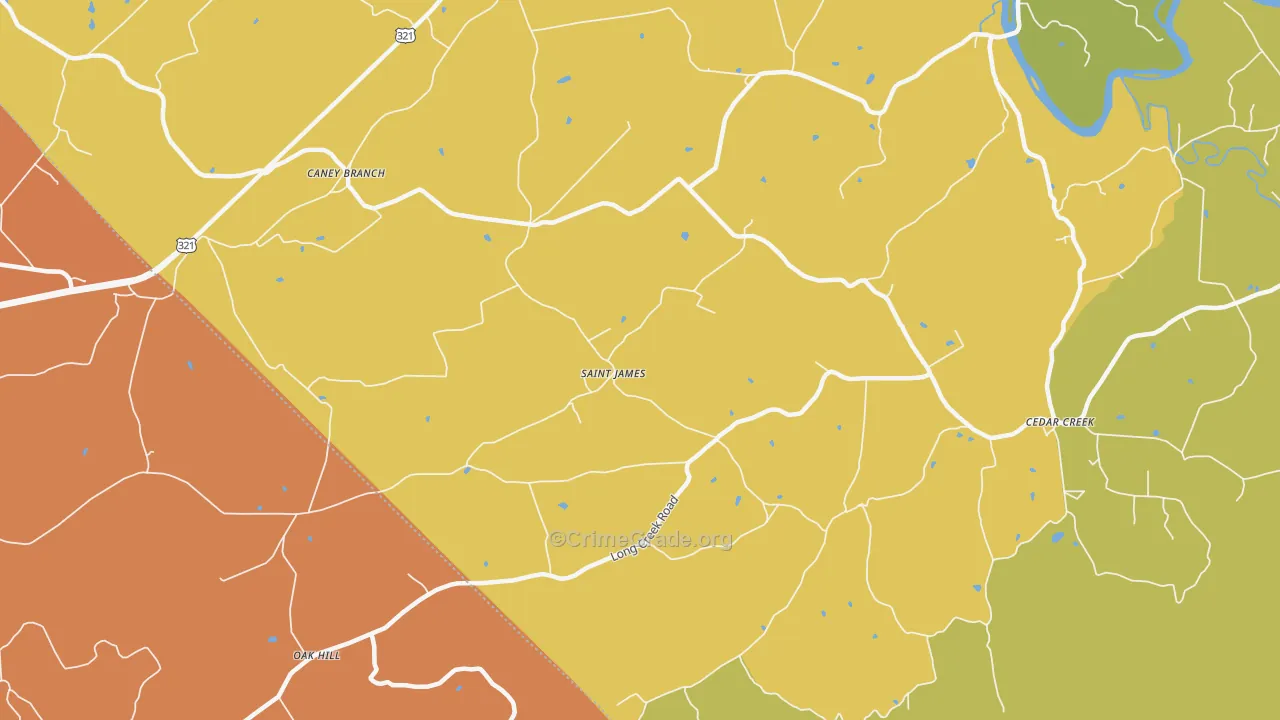 St. James, TN Map of Murder Rates