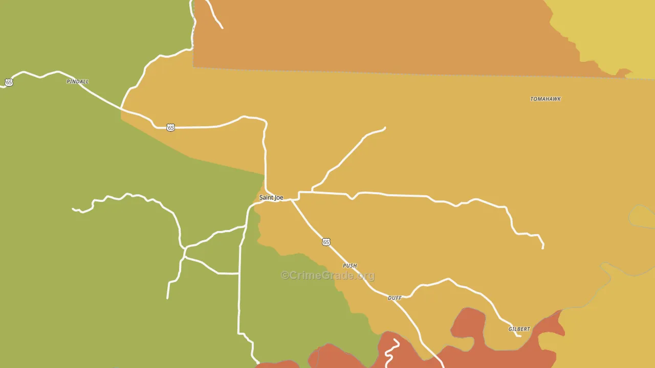 St. Joe, AR Map of Murder Rates