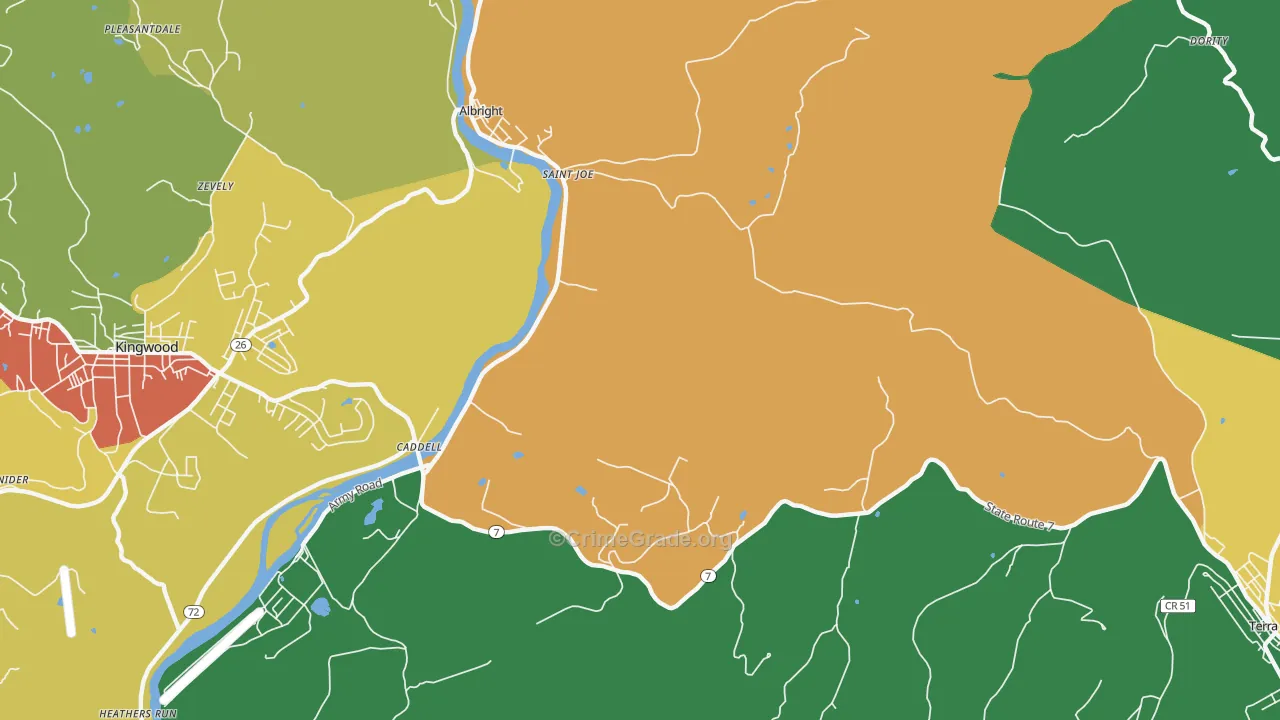 St. Joe, WV Map of Murder Rates