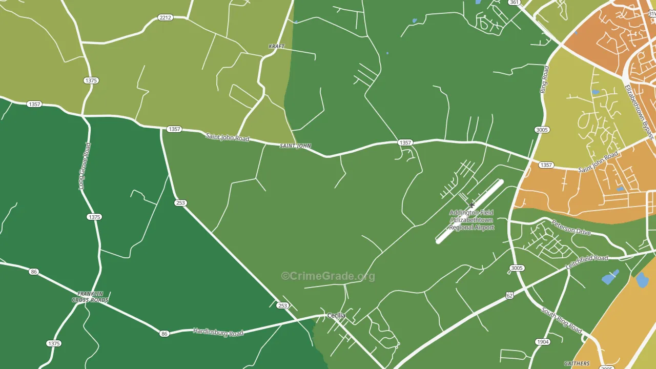 St. John, KY Map of Murder Rates