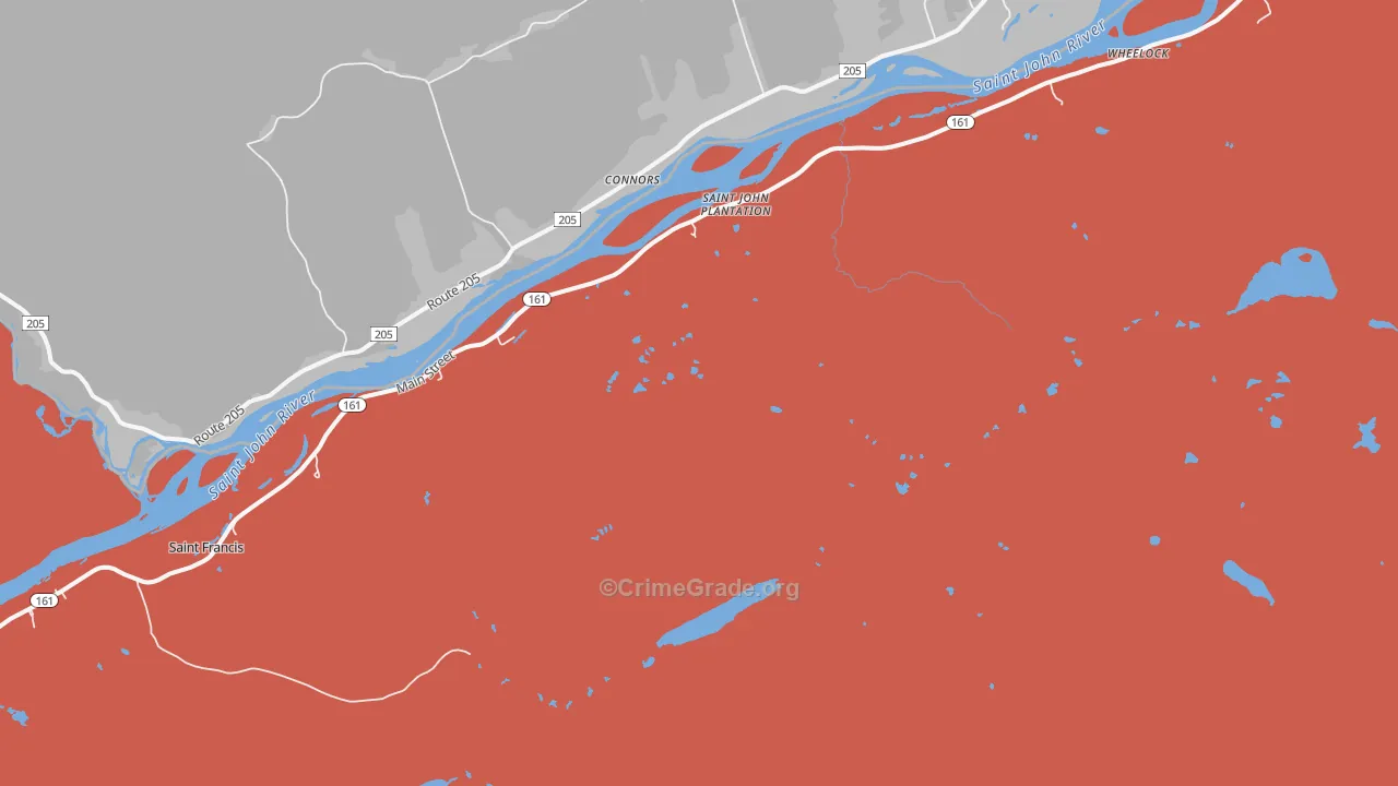 St. John, ME Map of Murder Rates