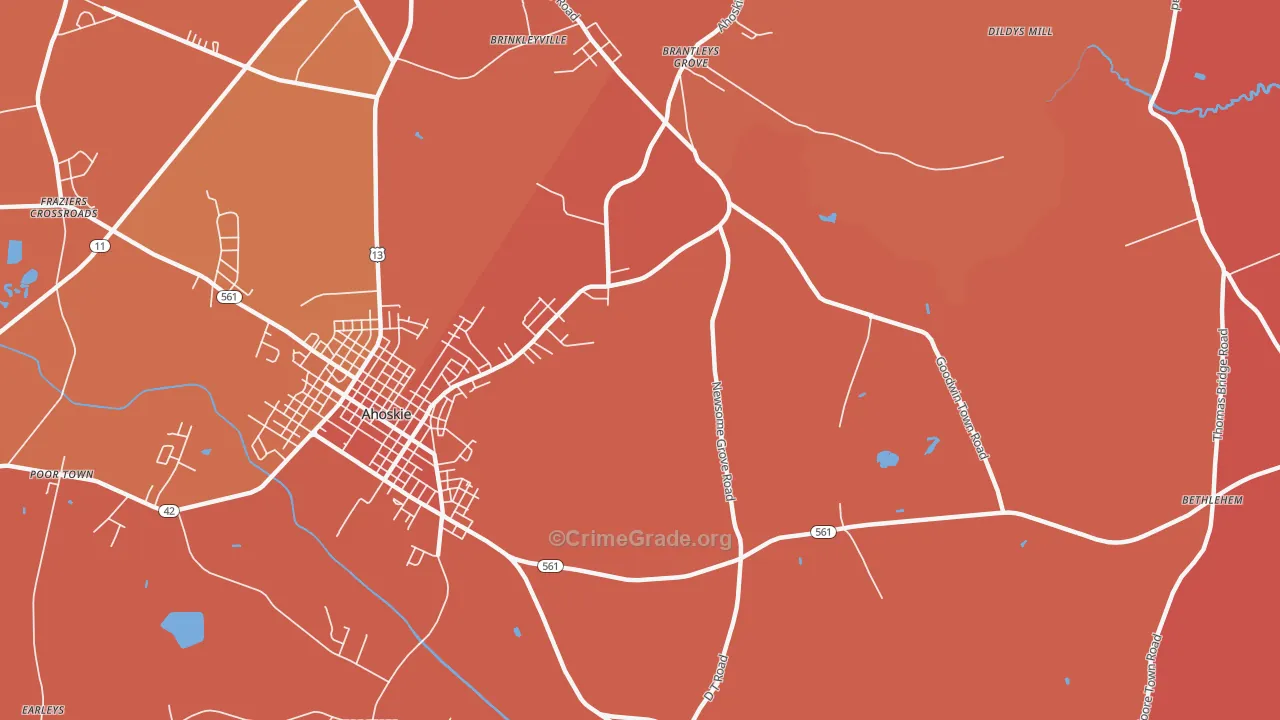 St. John, NC Map of Murder Rates